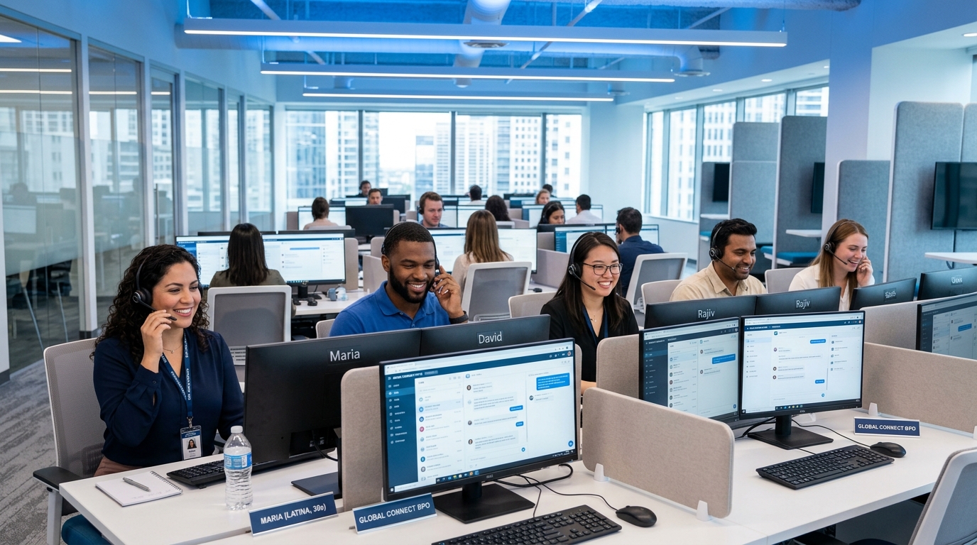 Career Legends professional BPO team collaborating in a modern office